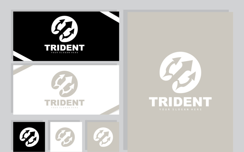 Neptuno Poseidón Tridente Logo Lanza SimpleV11