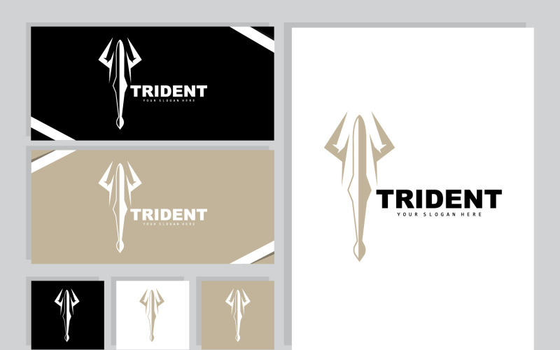 Neptuno Poseidón Tridente Logo Lanza SimpleV6