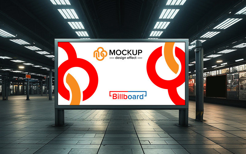 Metropolitana per il concetto di mockup di cartelloni pubblicitari realistici psd
