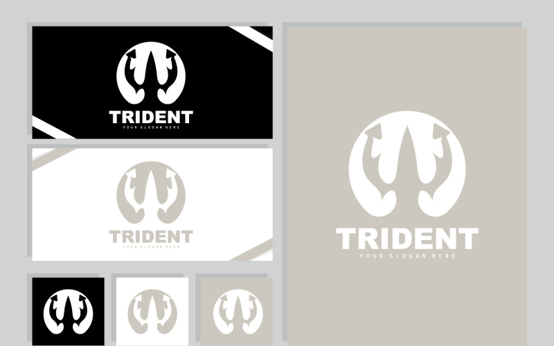 Neptuno Poseidón Tridente Logo Lanza SimpleV21