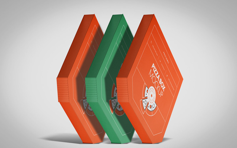 Maqueta PSD de caja de pizza Vol 16