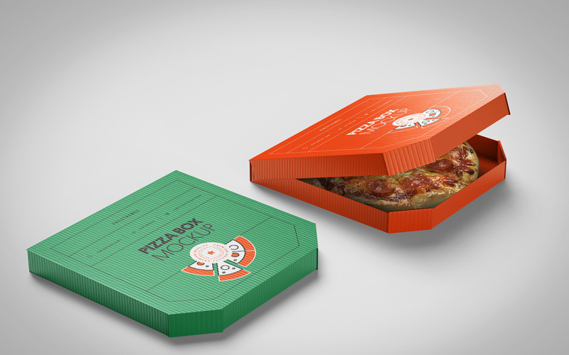 Mockup PSD della scatola della pizza Vol 06