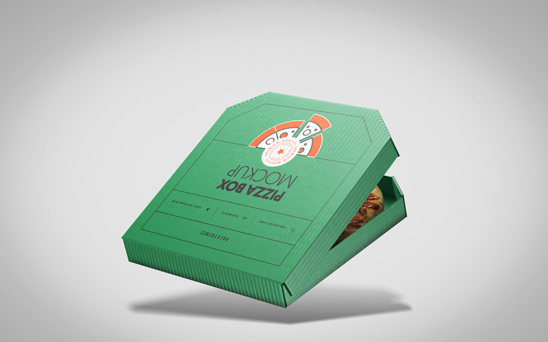 Mockup PSD della scatola della pizza Vol 11