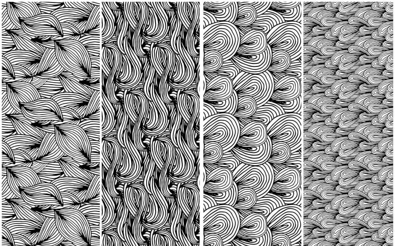 Ručně Kreslené Doodle Vzory