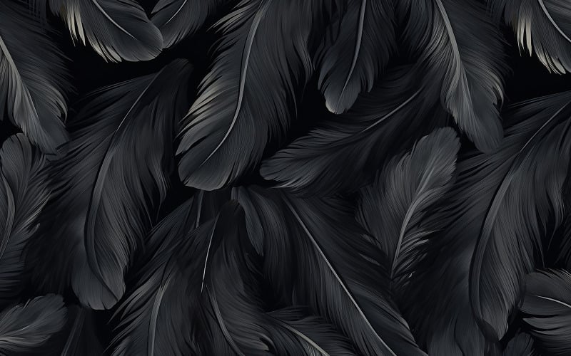 Ilustración de plumas oscuras patrón_plumas negras patrón_arte de plumas negras