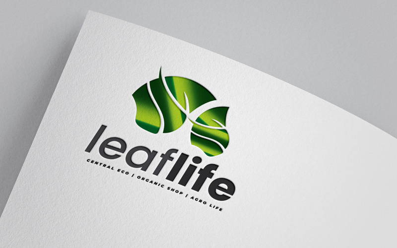Logo krajobrazu organicznych świeżych liści