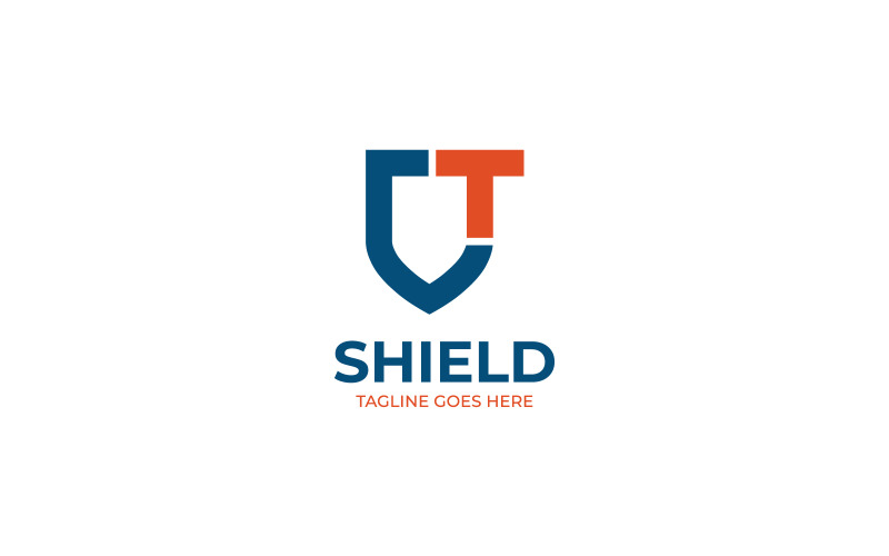 T Shield логотип шаблону дизайну