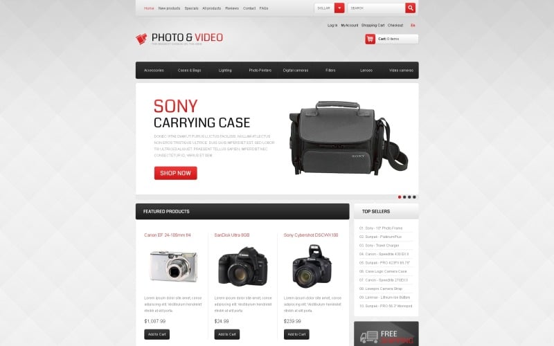 Photo & Video Appliances ZenCart Template