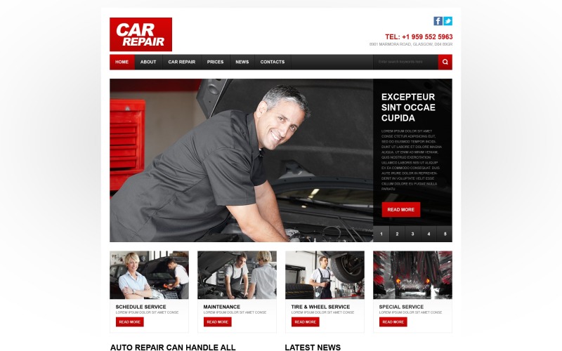 Responsive Website-Vorlage für Autoreparatur