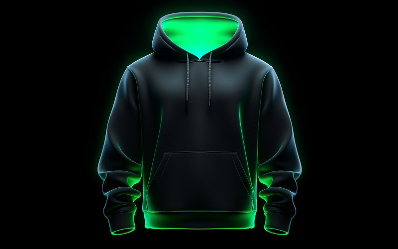 Blanko-Hoodie-Modell mit Neon-Action