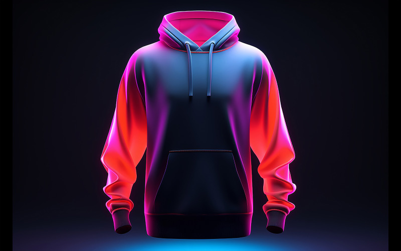 Maquete de moletom masculino em branco com efeito de ação neon