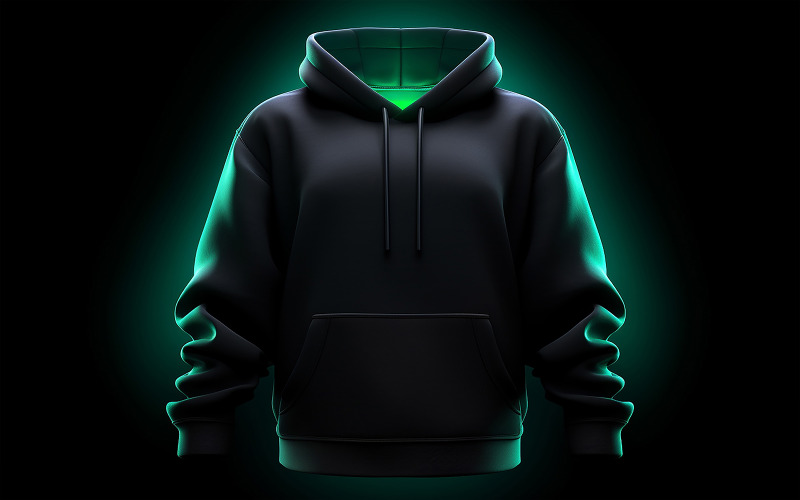 Mockup voor heren met capuchon en neonactie