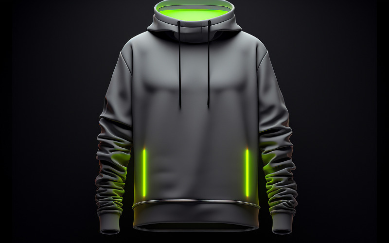 Neon effect_premium boş üzerinde neon action_hanging boş kapüşonlu üst bulunan erkek boş kapüşonlu modeli