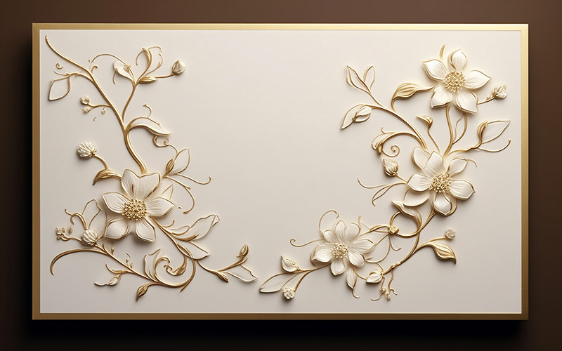 Tarjeta de invitación de boda en blanco con flores_tarjeta de invitación de cumpleaños en blanco