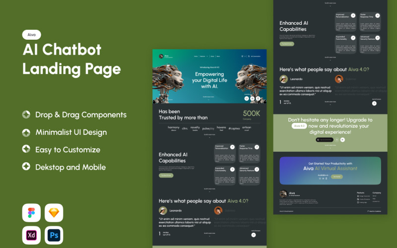Aiva - Page de destination du chatbot IA V2