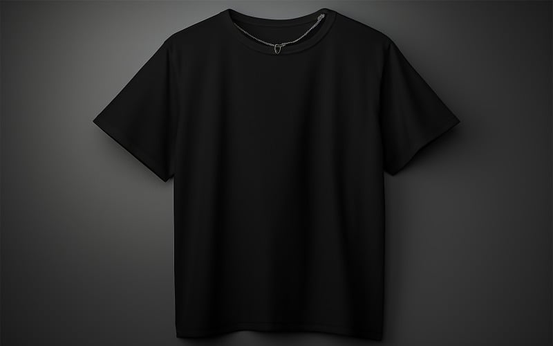 Black T Shirt Mock Black T-shirt Flat Lay Mock Up 6514 By