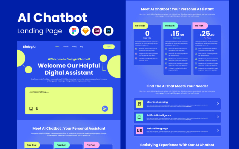 Dialoogvenster - AI Chatbot-bestemmingspagina V1