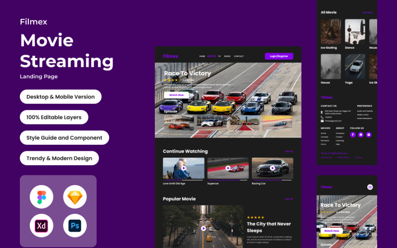Filmex - Landingpage für Film-Streaming V2