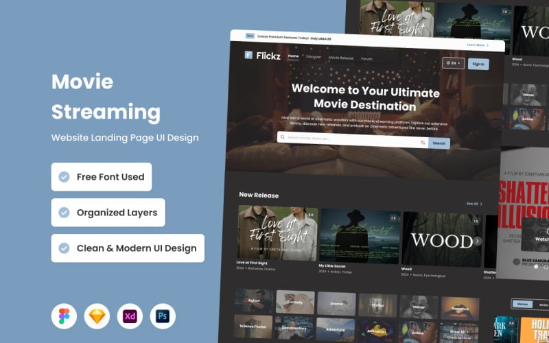 Flickz - Landingpage für Film-Streaming V1