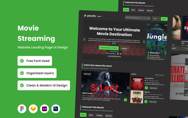 Globaflix - Landingspagina voor filmstreaming