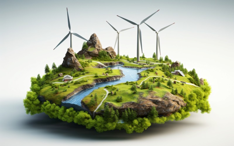 Moulin à vent Énergie verte Industrie durable 3