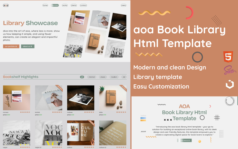 Web Templates for Library Management