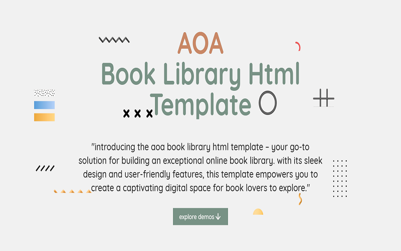 Aoa – HTML-шаблон бібліотеки книг