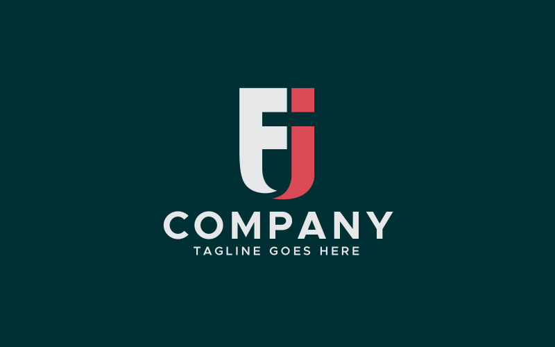 Fj letter minimal logo design template