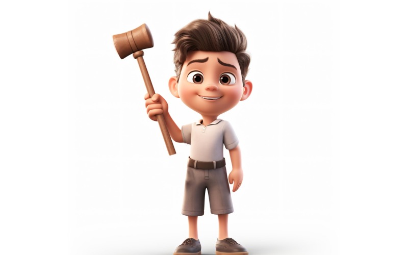 3D pixar Character Child Boy s příslušným prostředím 43