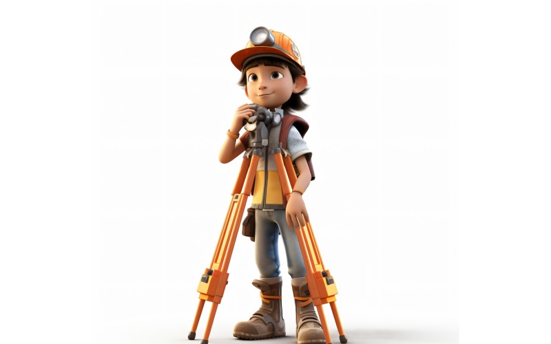 3D pixar Character Child Boy s příslušným prostředím 65
