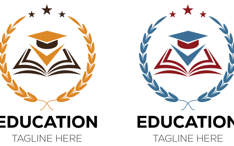 Onderwijslogo sjabloon voor onderwijsinstellingen en merken