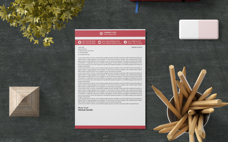 Conception de papier à en-tête, papier à en-tête créatif, papier à en-tête moderne
