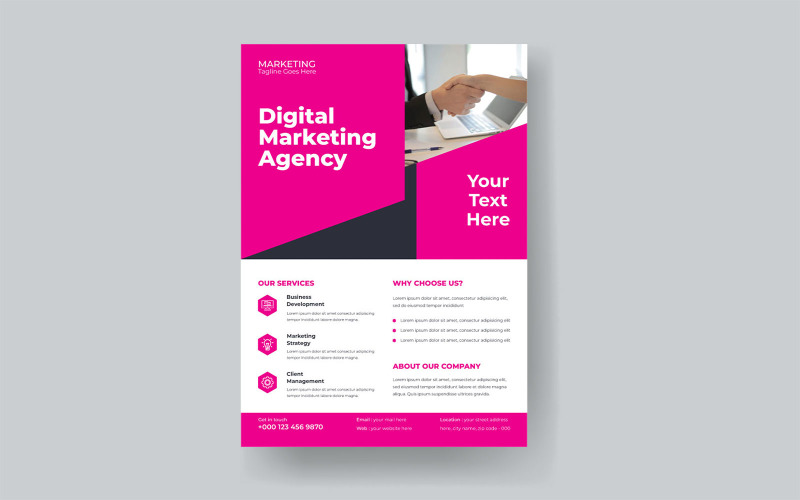 Folheto de workshop de treinamento corporativo para agência de marketing digital