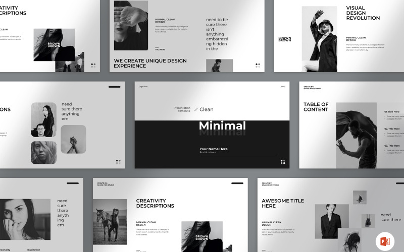 Ren minimal PowerPoint-malldesign 2024