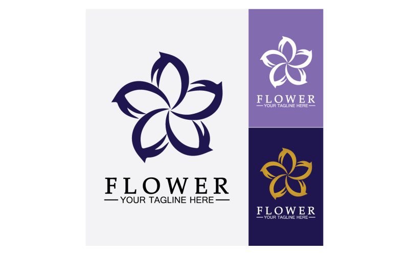 Blomma skönhet färgglada ikon logotyp mall version 31