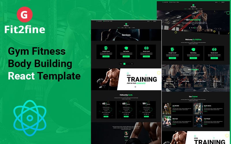 Fit2Fine – шаблон веб-сайту React для фітнес-клубу