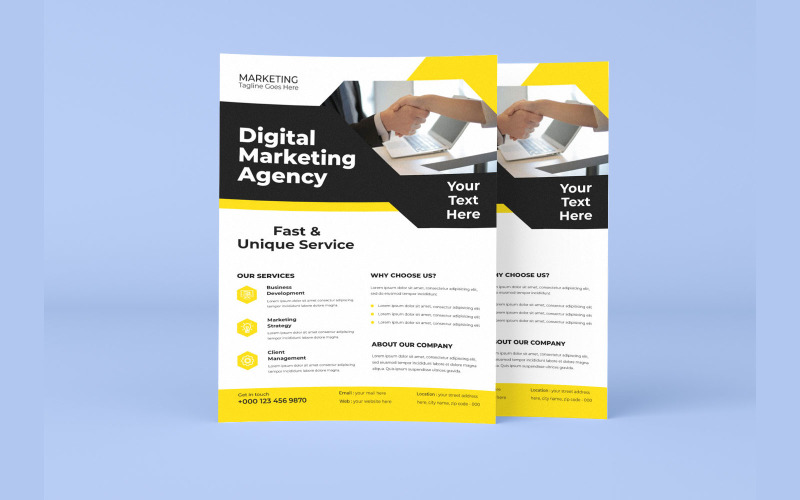 Folheto de portfólio de agência criativa de agência de marketing digital