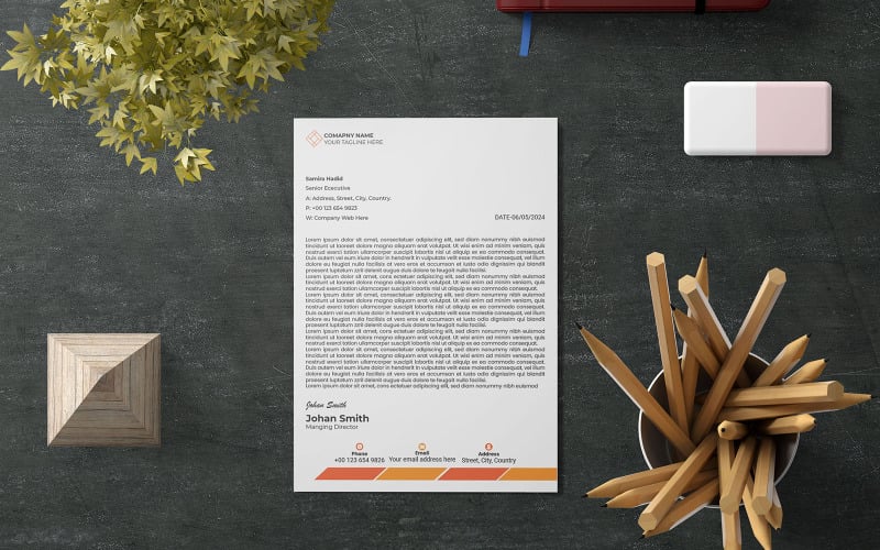 Papier à en-tête unique, design créatif