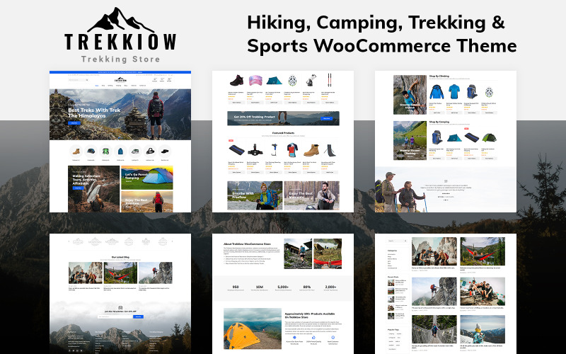 Trekkiow - WooCommerce-thema voor wandel-, kampeer-, trek- en sportwinkel