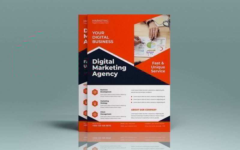Folleto de marketing de promoción de productos con estilo moderno