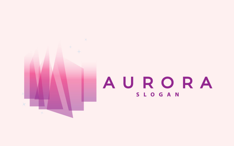 Aurora Işık Dalgası Gökyüzü Görünümü Logo Versiyon5