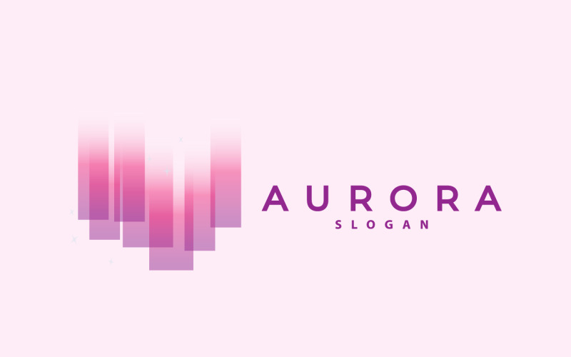 Aurora Işık Dalgası Gökyüzü Görünümü Logo Versiyon7