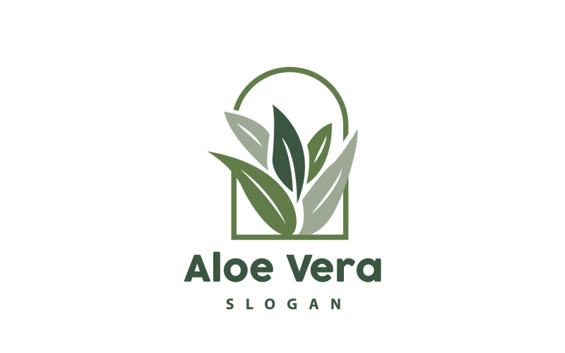 Logo Aloe Vera Roślina Ziołowa VectorV22