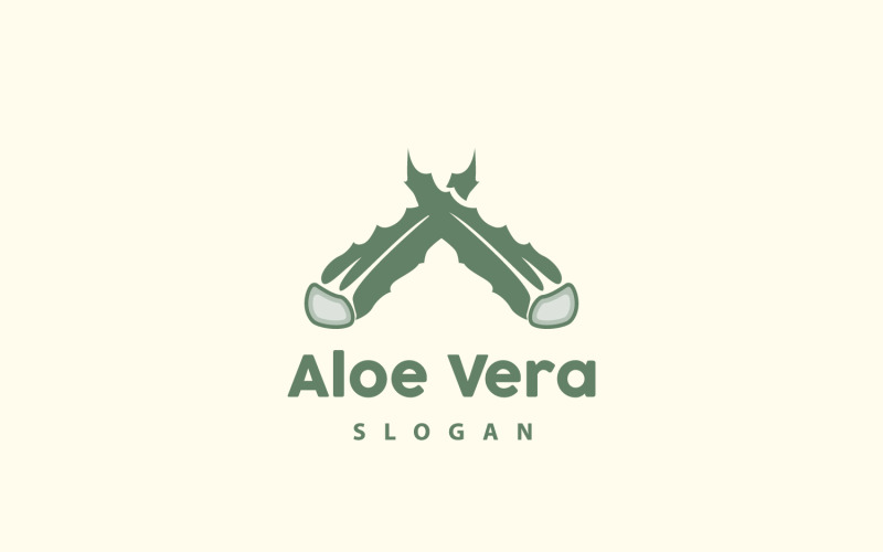 Logo Aloe Vera Roślina Ziołowa VectorV24