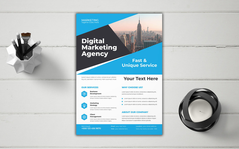 Folheto de portfólio de agência criativa de agência de marketing digital moderna