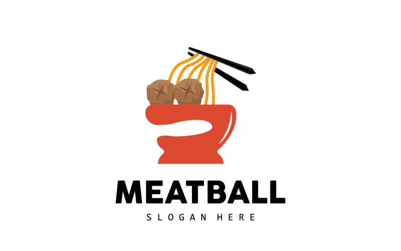 Masová koule Logo Vector Fast Food TemplateV1