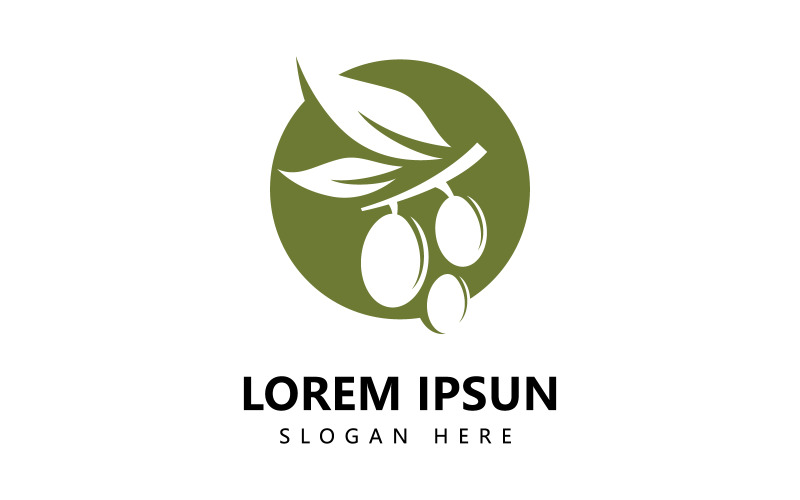 Olive logo icon and olive oil logo template vector  V8