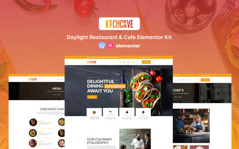 Kitchcrave – Daylight étterem és kávézó Elementor Kit