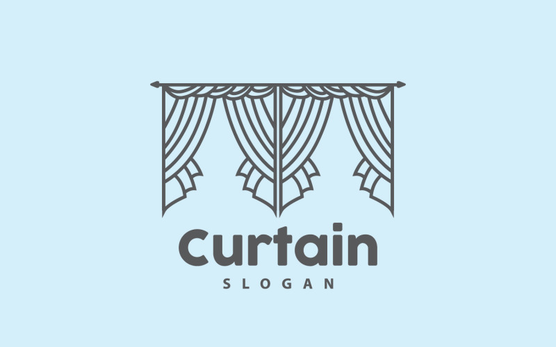Logo de rideau de décoration de maison simple V19