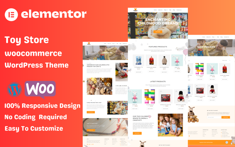 Spielwarenladen für Kinder Elementor Woocommerce WordPress Theme